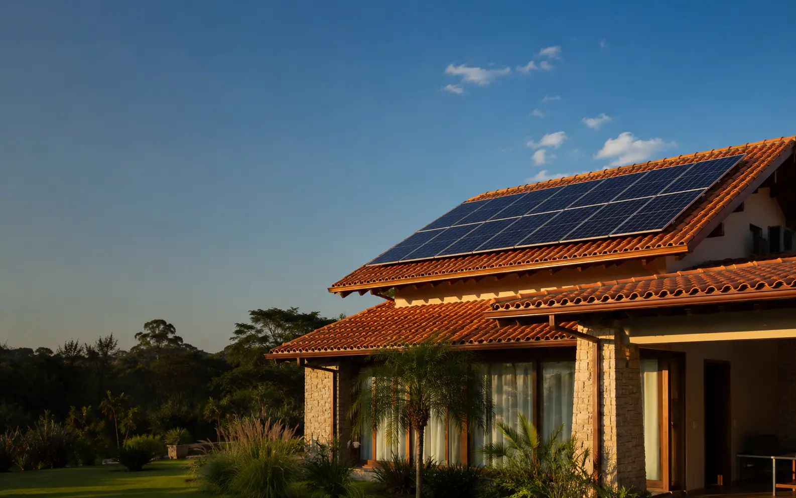 Residência com sistema de energia solar